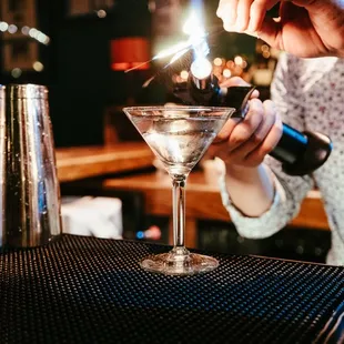 Fire up the night with a Vesper Martini, the James Bond Classic! We serve ours stirred.   Photo by Joy Waters