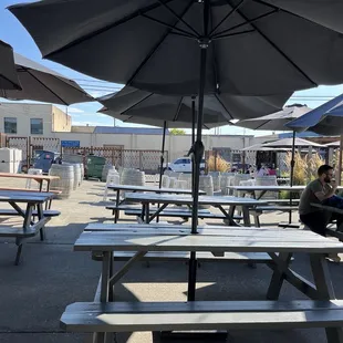 Lots of shaded patio seating