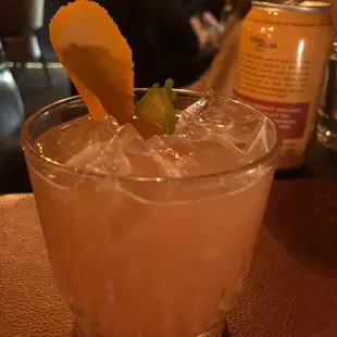 I&apos;m the Captain Now cocktail + a cider from local Ash &amp; Elm