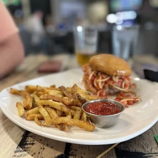 The Saint Paul Saint with fresh cut fries.