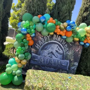 9ft garland with backdrop