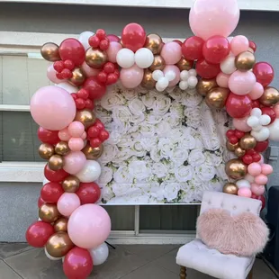 9ft garland with backdrop
