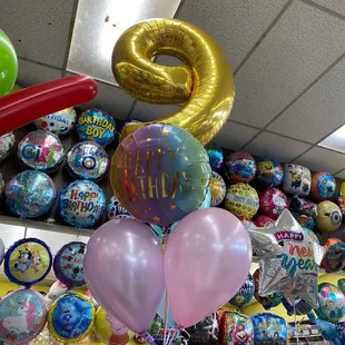 9th birthday balloon arrangement