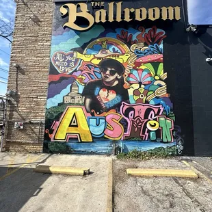 a mural on the side of the building