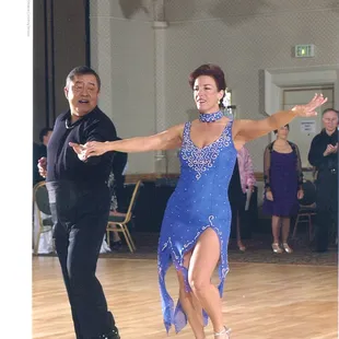 Competing at the International Grand Ball 7/03. 1st place in Rumba.