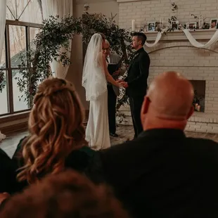 The Fireplace &amp; Snow made for a beautiful backdrop!