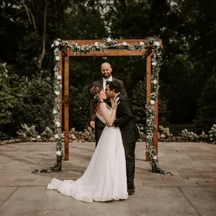 Wedding Ceremony on the Garden Patio