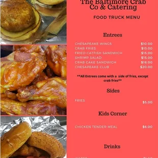 Check out our menu!   And look for us on social media for additional specials.