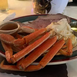 Surf &amp; turf (prime rib &amp; crab legs)