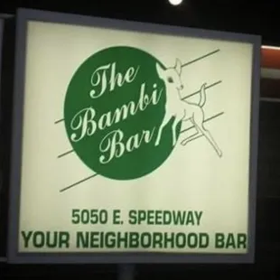 a sign for the bambi bar