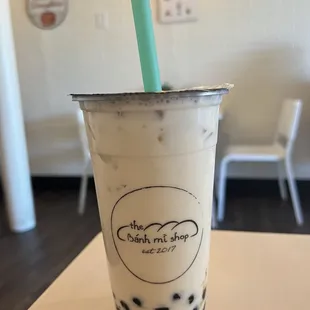 a cup of bubble tea