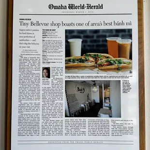 the front page of the newspaper