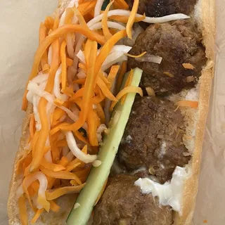 4. Pork Meatballs Banh Mi
