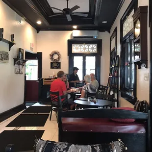 people sitting at tables