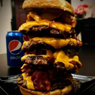 Mega Buster.. bacon, cheese, bacon bourbon jam