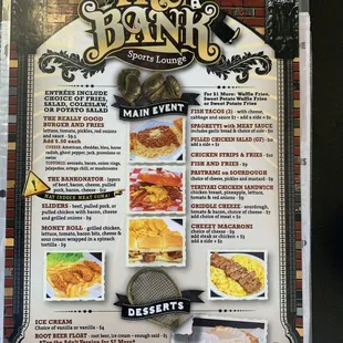Back of menu