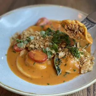 Smoked seafood ravioli (Dine Out menu)