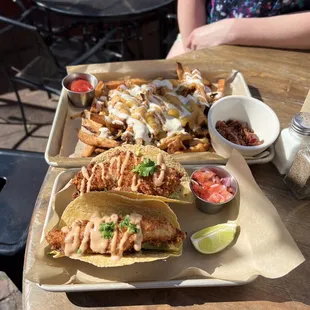 Fish Tacos and gaelic fries