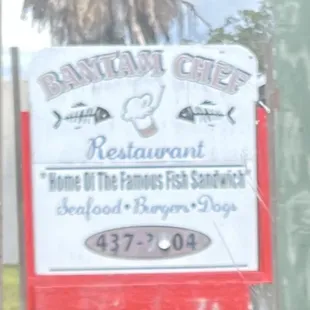 a sign for a restaurant