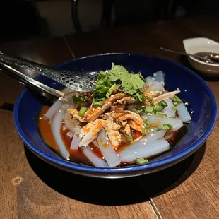 Shredded Chicken Mung Bean Noodles w. Sasame Paste