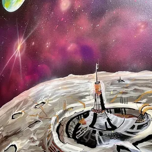 a space station on the moon