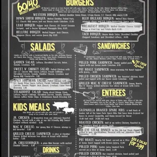 Full menu!! Including entrees and kids meals in The Grill