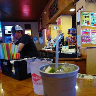 a man sitting at a bar
