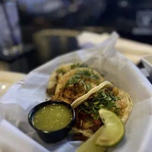 The delicious trio of tacos they serve that we devoured shortly after.