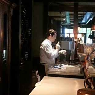 The ice crafter crafting the hand crafted good ice someone mentioned in another pic