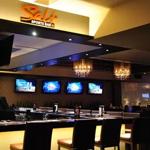 televisions above the bar