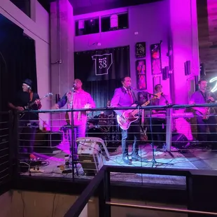 the band on stage