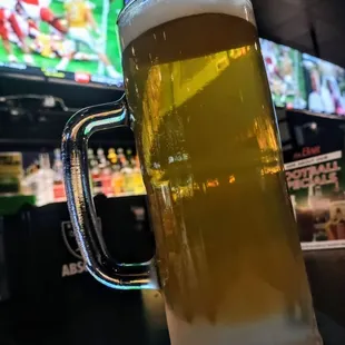 a glass of beer