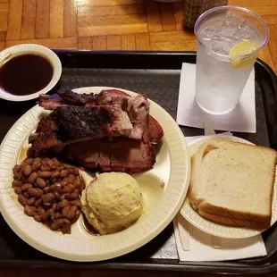 Got the 3 meat combo. Great bbq and even better service.