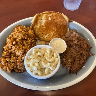 Chicken, brisket, mac n cheese!