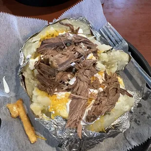 Loaded potato with brisket