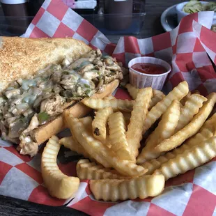 Chicken Philly with Fries