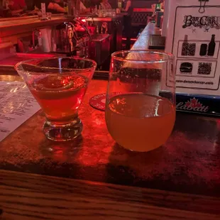 paper plane and grapefruit mimosa