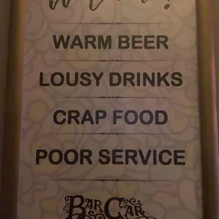 menu