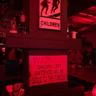 a warning children left unattended will be sold to the circus