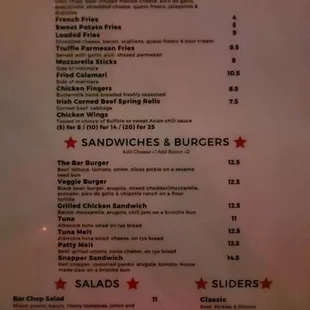 Food menu