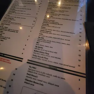 the menu