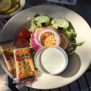 House salad with ranch.