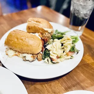 Small Meatball Sub with side pasta