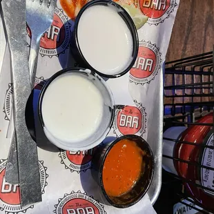 Well....sour cream? Marshmallow fluff? Ranch? And of course the "marinara."