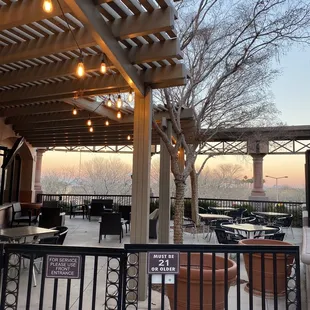  a view of the restaurant from the patio