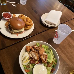 Chopped house salad &amp; Southwest Burger  we loved our meals