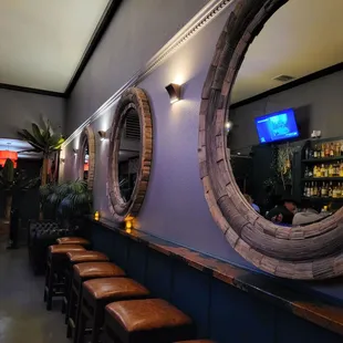 Across from bar side seating