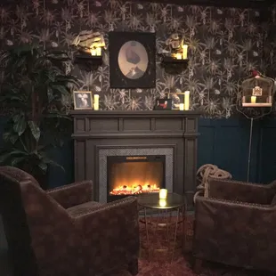 Back of bar fireplace nook