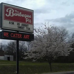 a sign for a restaurant