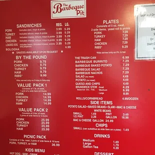 menu